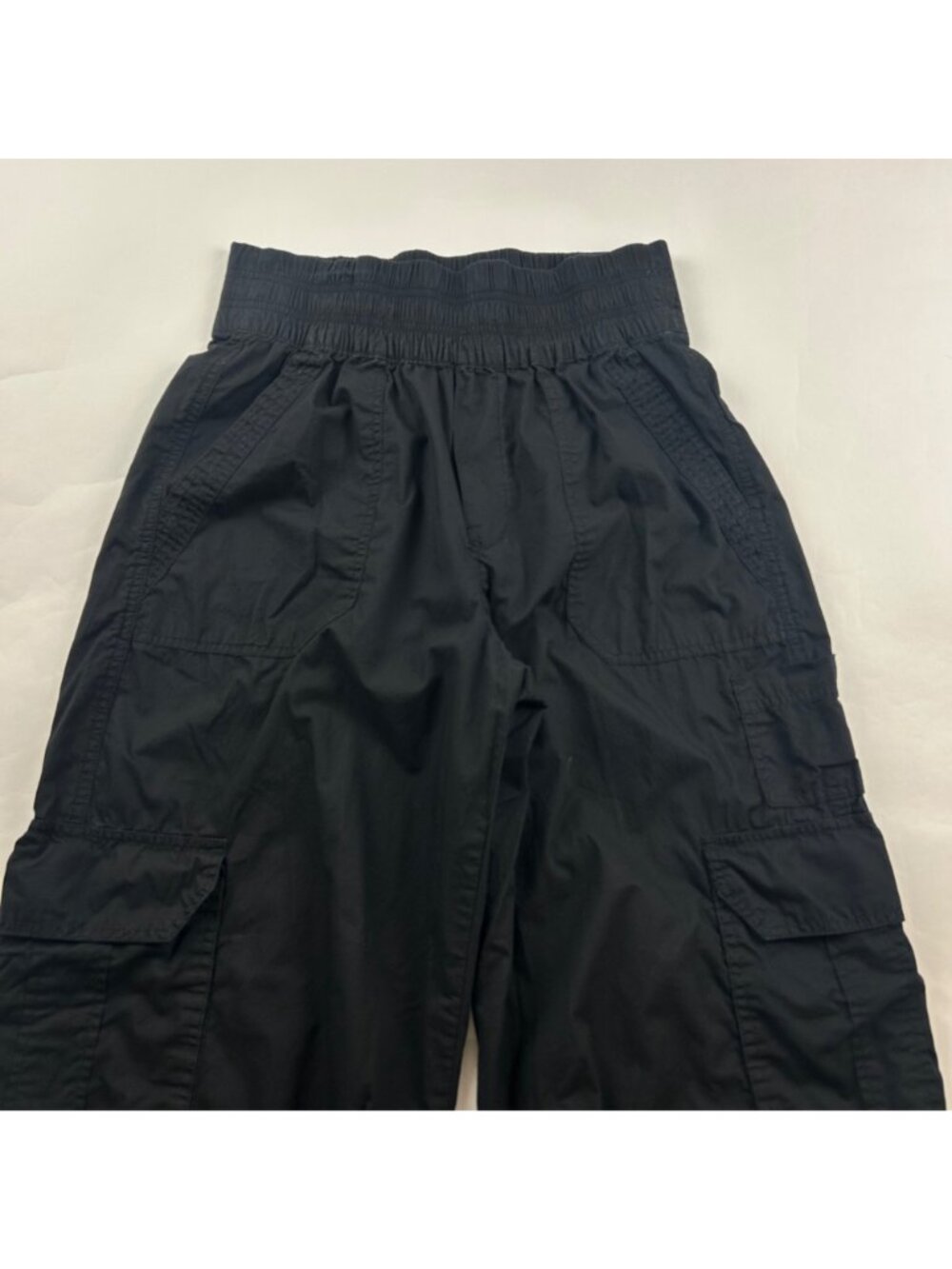 Aerie Black Lightweight Canvas Pull On Wide Leg Cargo Pant S - Picture 2 of 7